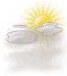 Mostly sunny with patches of light fog